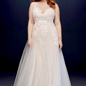 Brand New Floral Chiffon Wedding Gown
